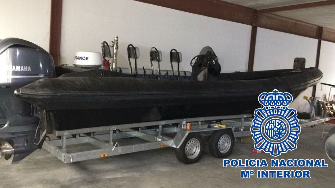 Una narcolancha, tras una reciente intervención policial.