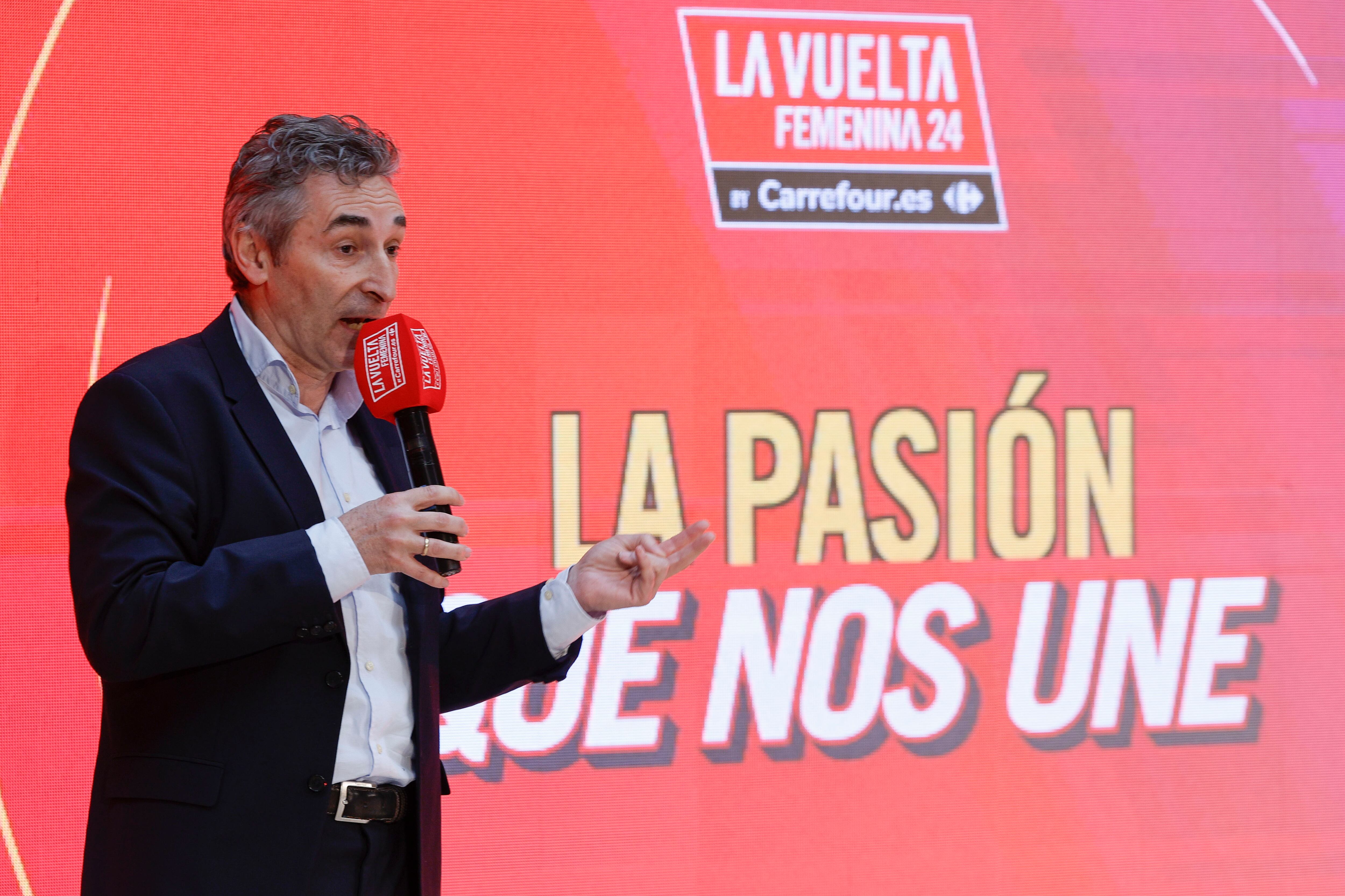 VALENCIA, 08/03/2024.- El director de La Vuelta Femenina, Fernando Escartín, durante la presentación de una nueva edición de carrera, este viernes en Valencia. EFE/ Kai Försterling
