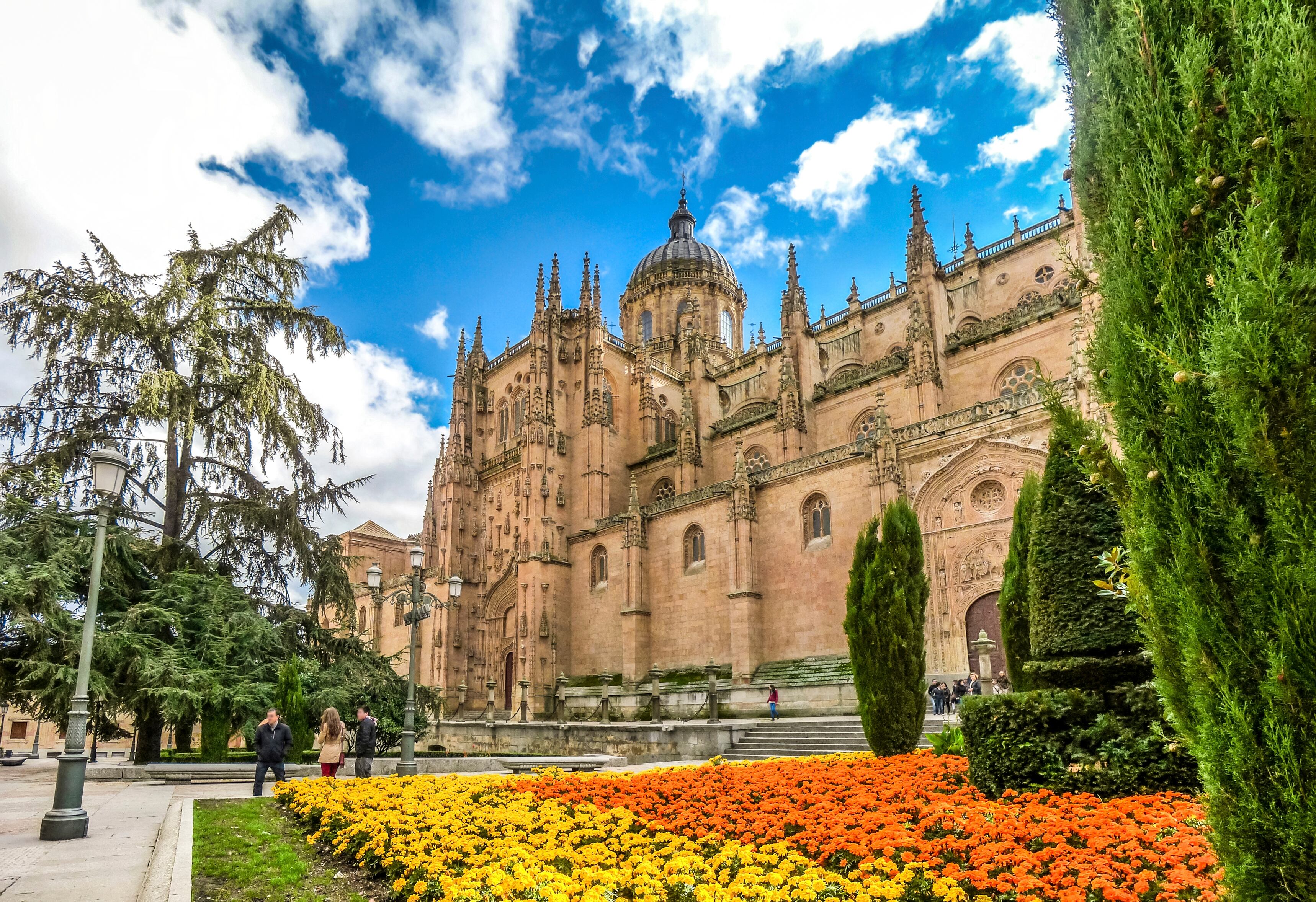 Beautiful view of Cathedral of Salamanca, Castilla y Leon region, Spain