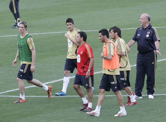 La Selección, durante un entrenamiento