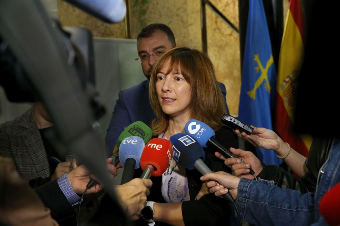 La consejera de Hacienda, Ana Cárcaba, durante un encuentro con los medios.