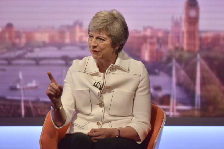 Theresa May durante una entrevista en la BBC