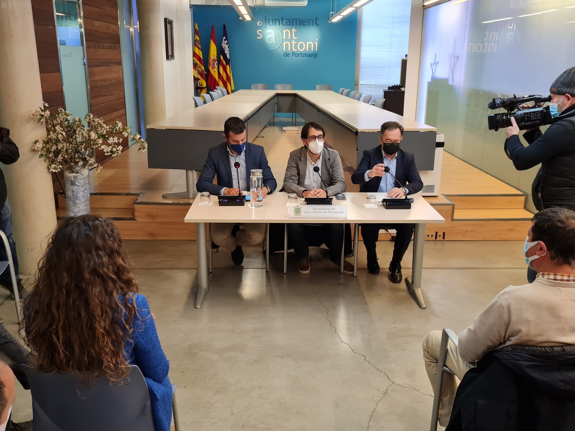 Un momento tras la reunión de Negueruela con el Ayuntamiento de Sant Antoni