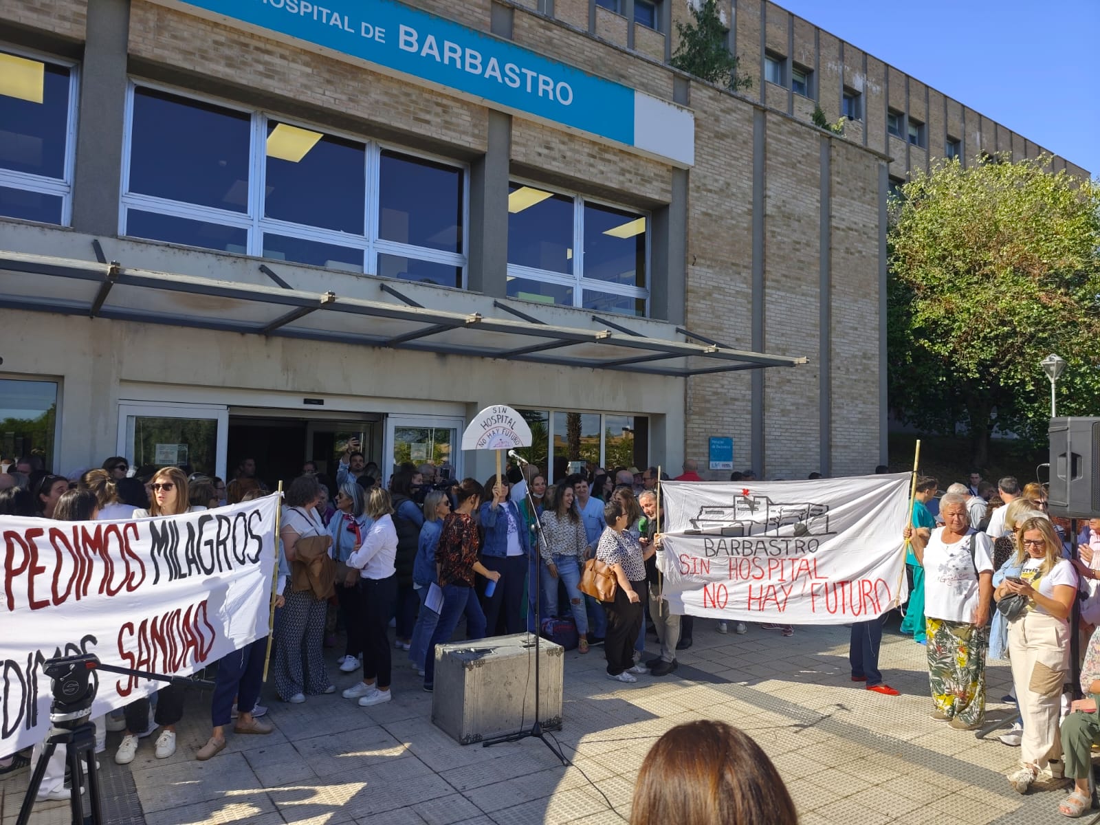 Manifestación celebrada hace una semana en defensa del Hospital de Barbastro