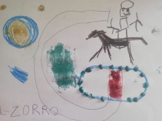 Dibujo de Ander, de 8 años, durante el confinamiento.