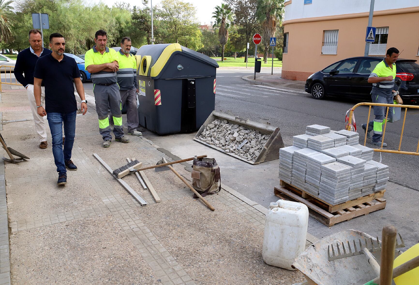 José Antonio Díaz durante una visita a unas obras. Archivo