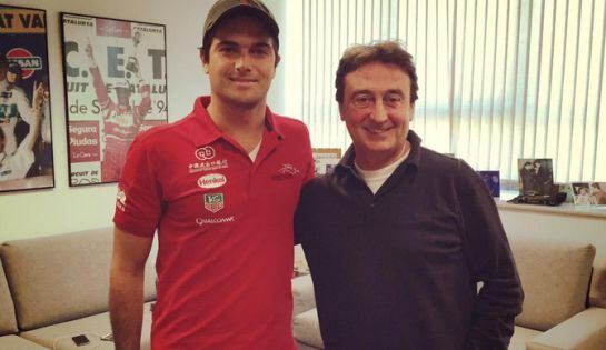 Adrián Campos posa con Nelson Piquet jr.