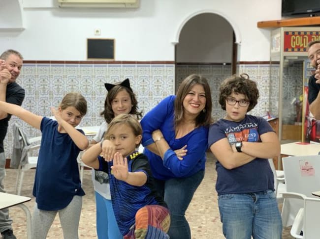 Chicho, Maira, Mario, Noa, Milián Oneto, Asier y Ángel Gago durante la entrevista en SERxCuatro