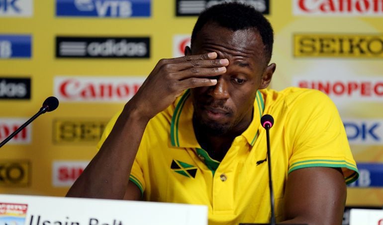 Usain Bolt, durante una rueda de prensa