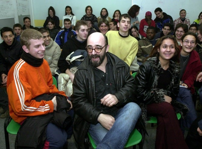 Álex Angulo en Zaragoza, durante la presentación de la película &#039;Todo menos la chica&#039;.