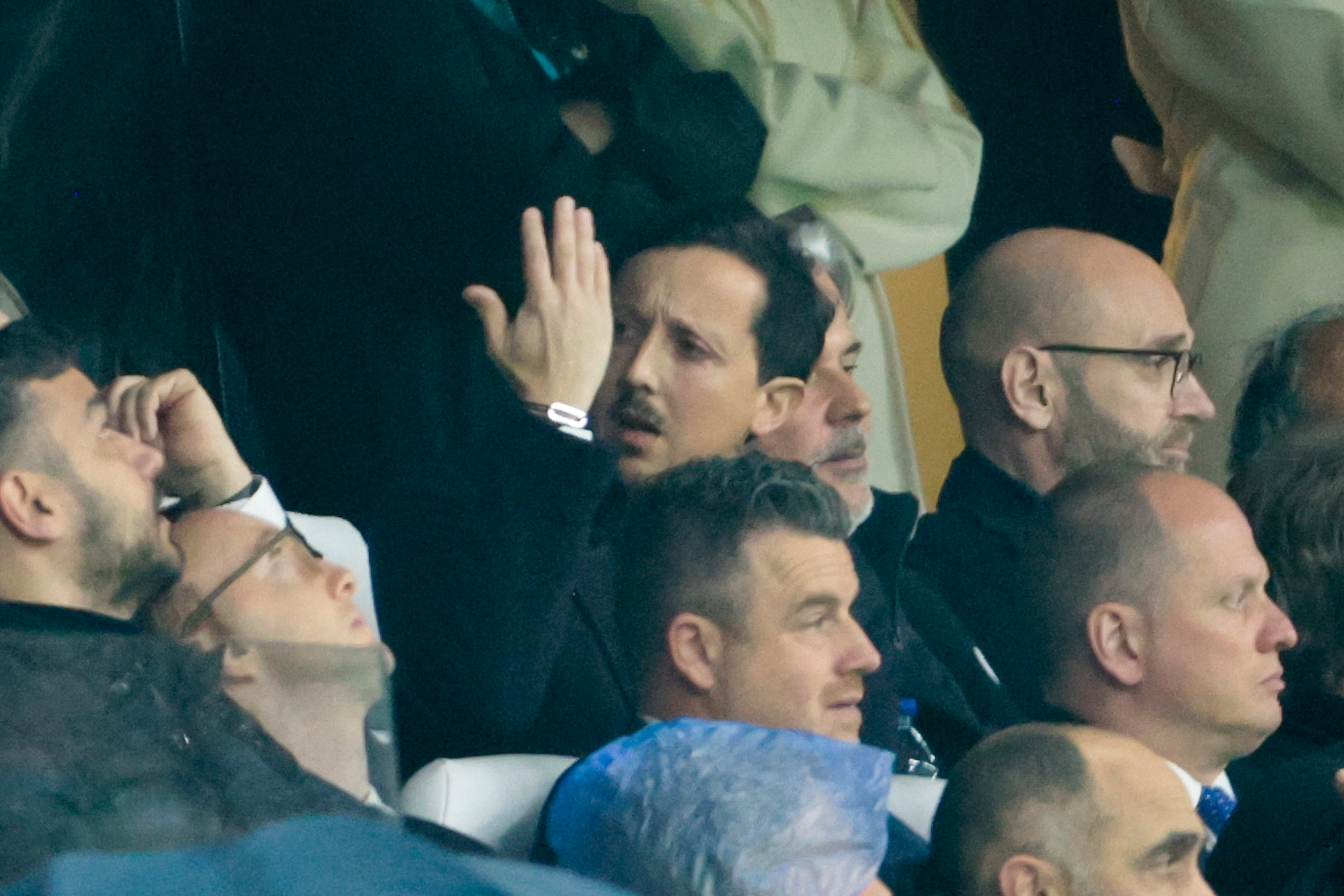 El presidente del Olympique de Marseille Pablo Longoria, durante un partido con el Paris Saint-Germain (PSG)