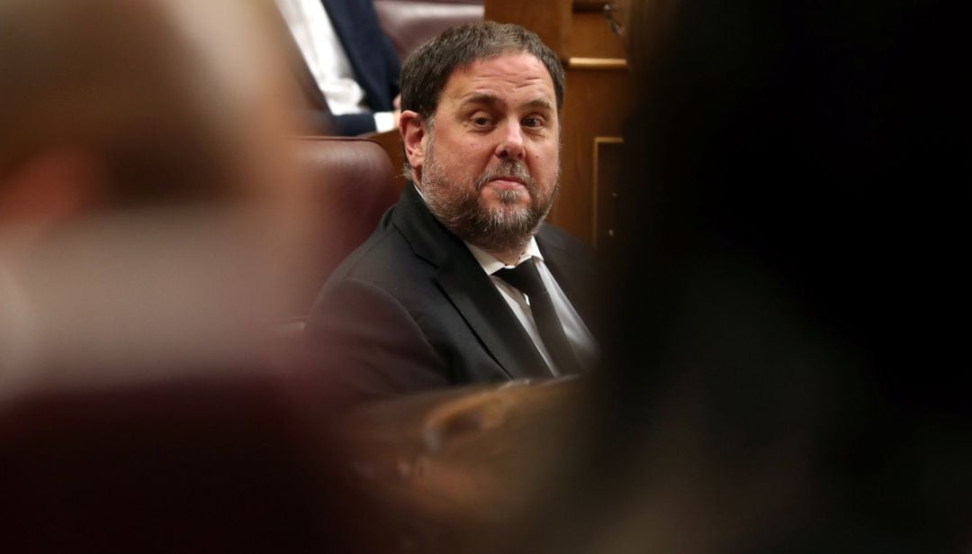 Oriol Junqueras attends the first session of parliament