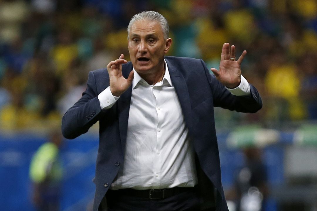 Tite, durante el partido contra Venezuela. 