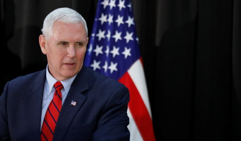 El vicepresidente de Estados Unidos, Mike Pence, durante su visita a Corea del Sur.