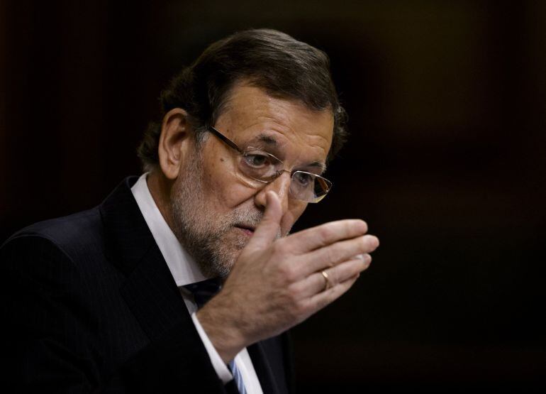 Mariano Rajoy durante su discurso en la sesión de control del Congreso.