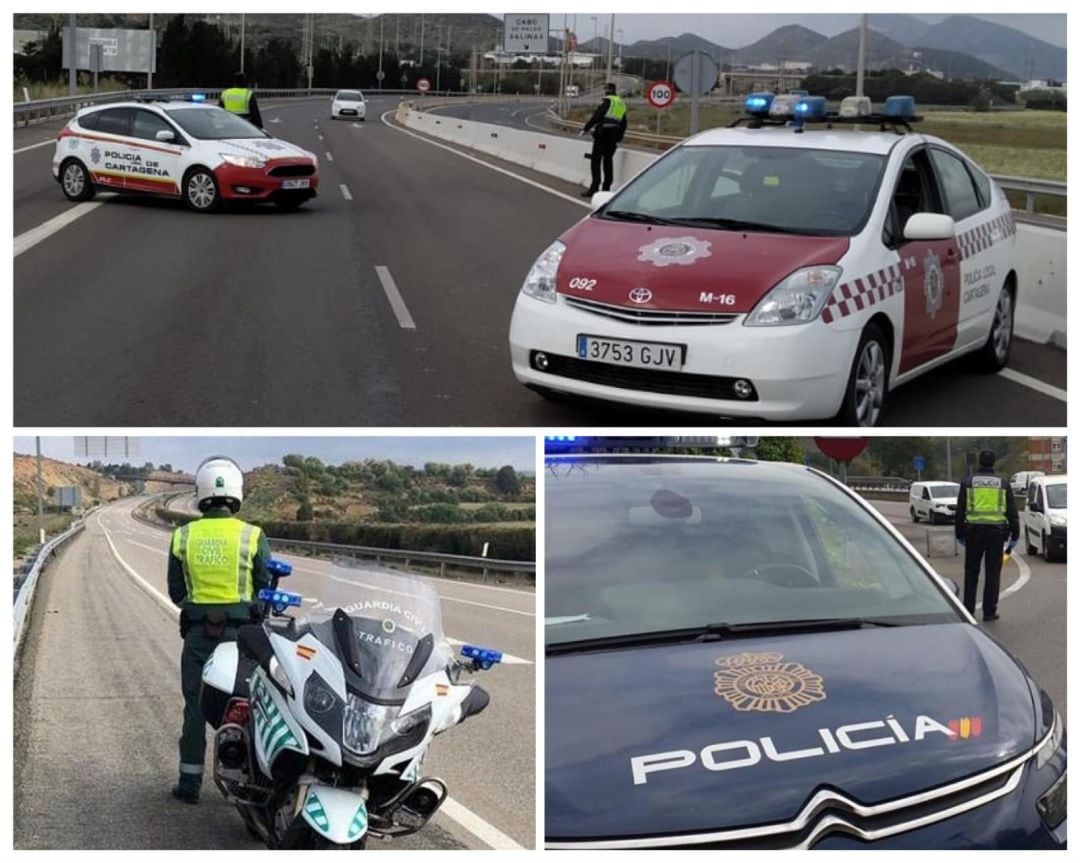 Imágenes de controles policiales durante el confinamiento