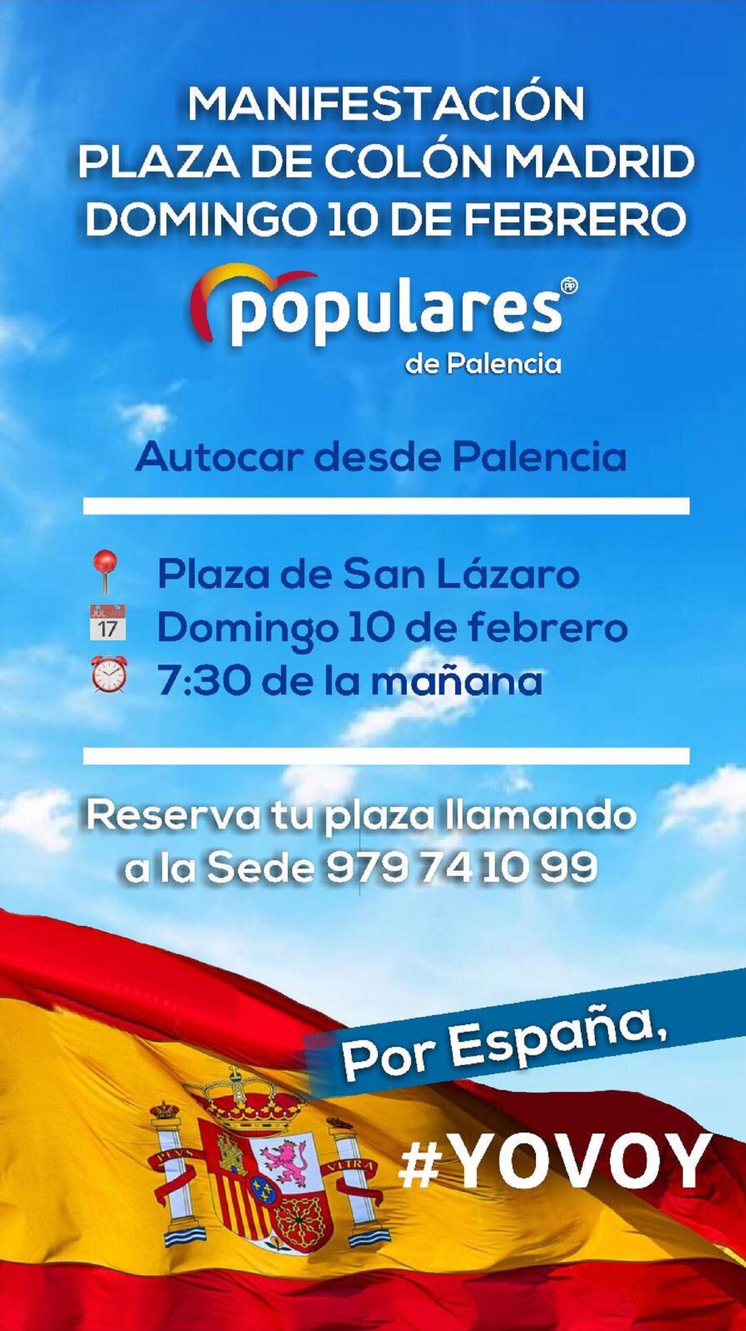 El PP anima a los palentinos a acudir a la manifestación