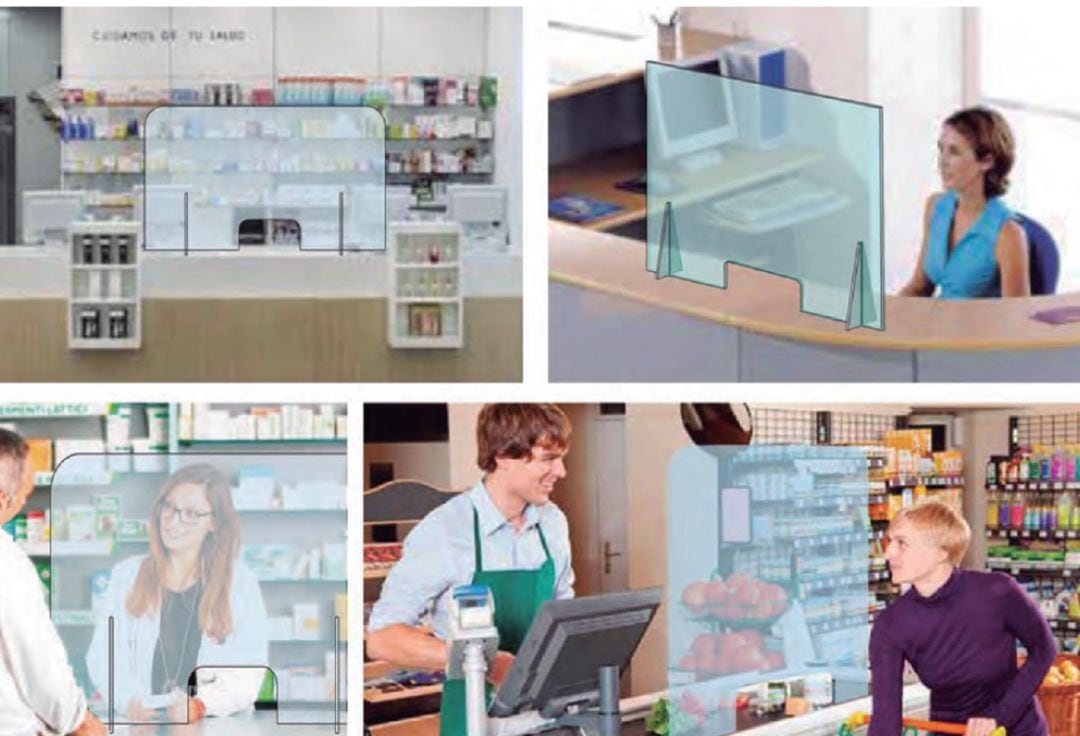 Fragment d'un catàleg que mostra com seran les mampares