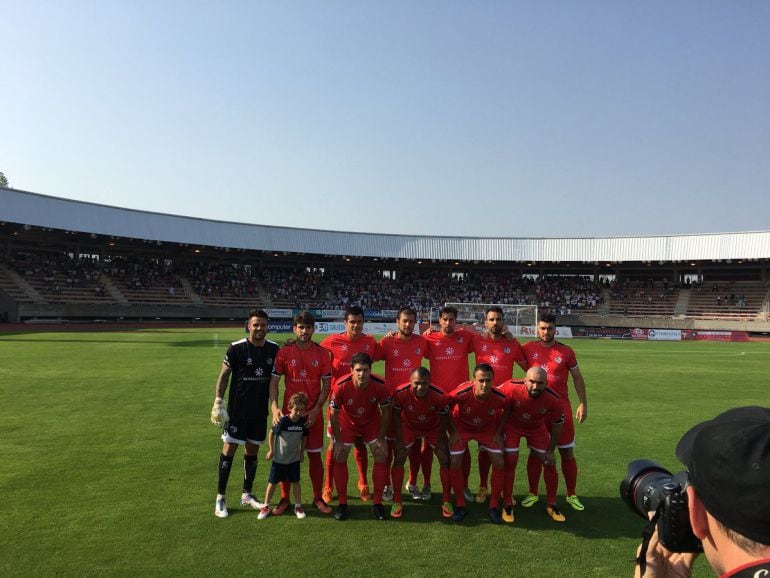 Imagen del CF Salmantino UDS antes de empezar el partido.