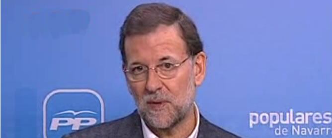 Rajoy, durante su comparecencia en la sede del PP navarro