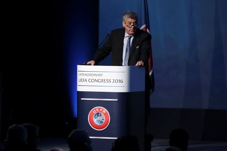 Ángel María Villar, durante un acto de la UEFA