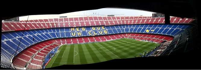 Vista panorámica del estadio Camp Nou