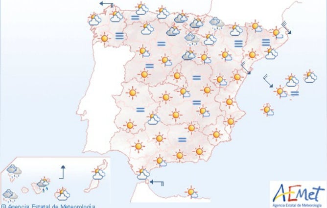 El viernes despertará con posibilidad de precipitaciones localmente fuertes en las islas Occidentales de Canarias; viento fuerte en el nordeste de Gerona, en Menorca y zonas del sur de Cataluña. Las temperaturas sufrirán una caída significativamente fuert