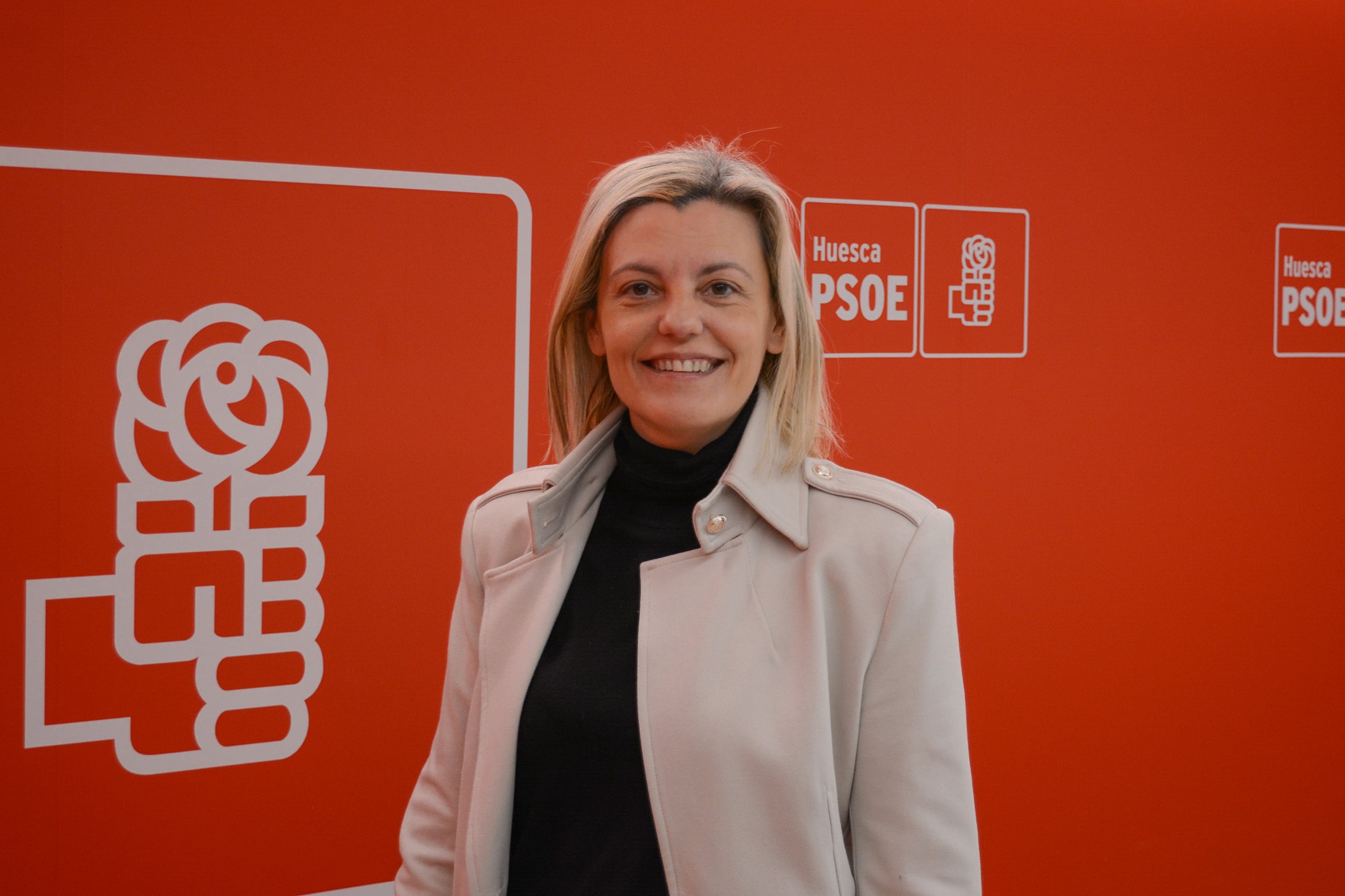 Begoña Nasarre, diputada en el Congreso, en la sede del PSOE en Huesca