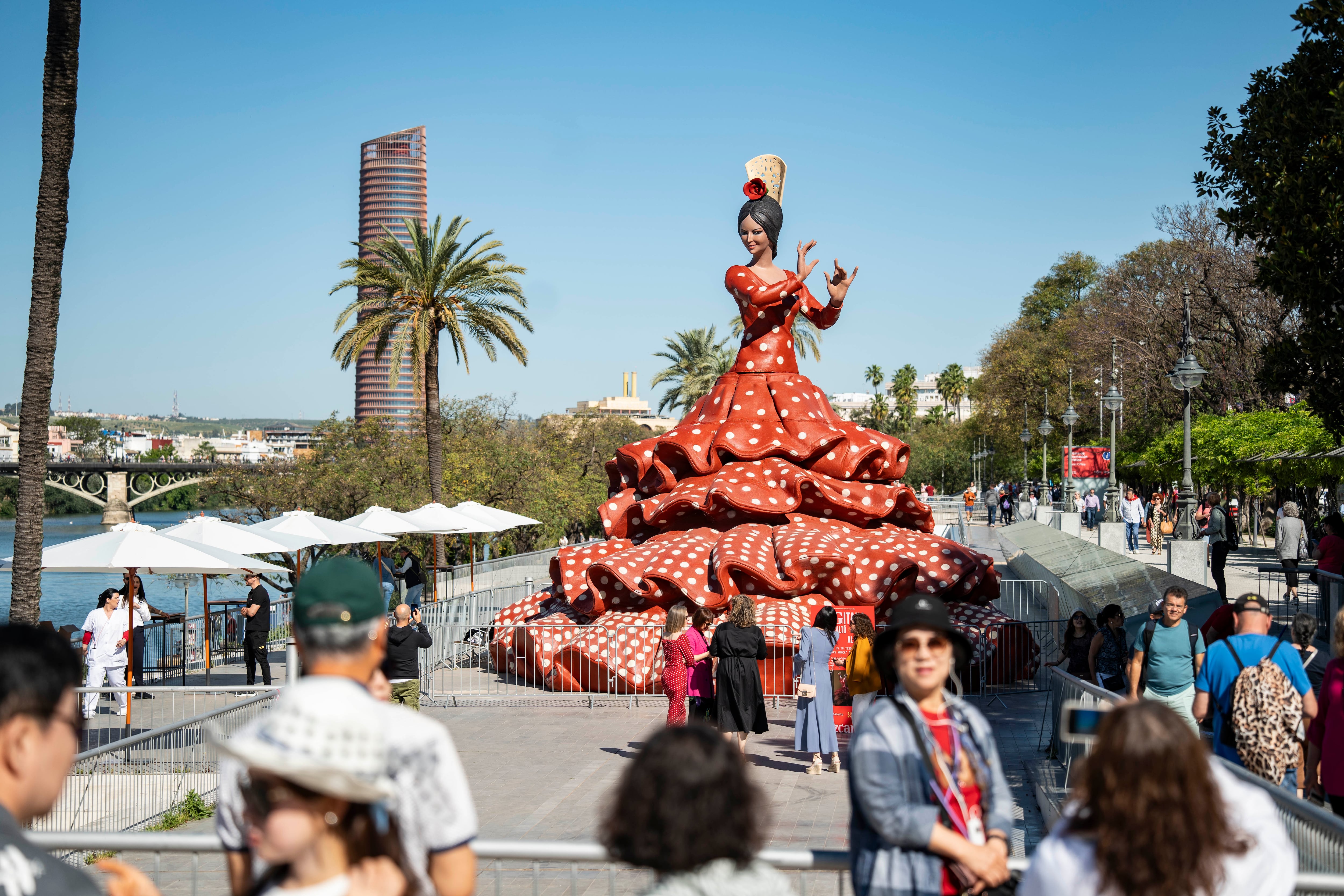 La Flamenca de Cruzcampo, instalada en el Paseo de Colón