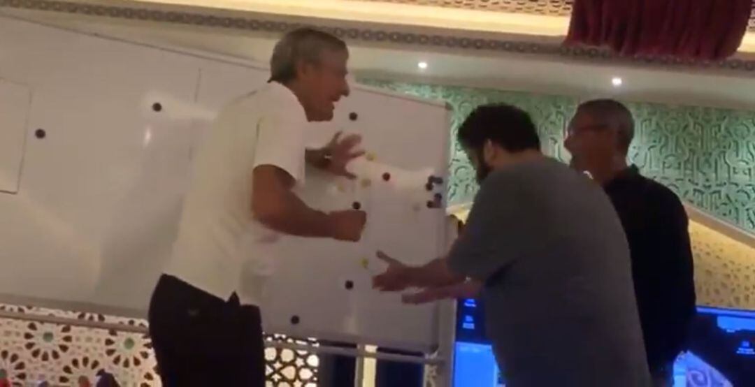 Turki Al-Sheikh, con Quique Setién