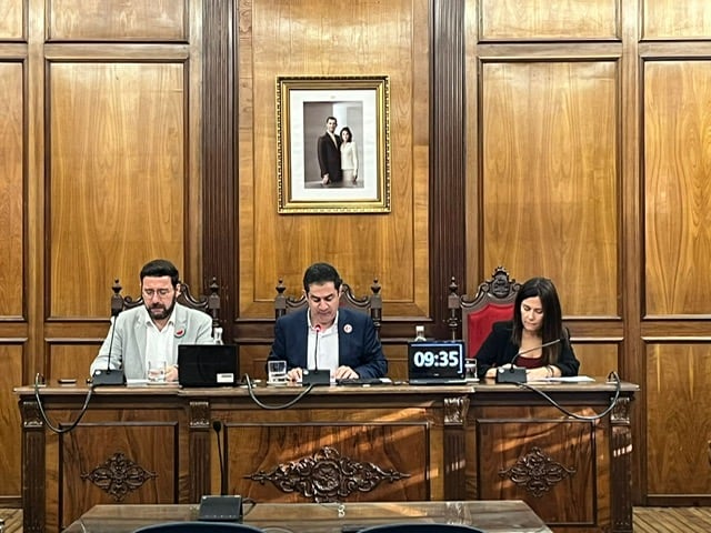 Antonio Francés en el pleno, en el centro de la imagen