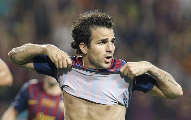 Cesc Fàbregas celebra su gol