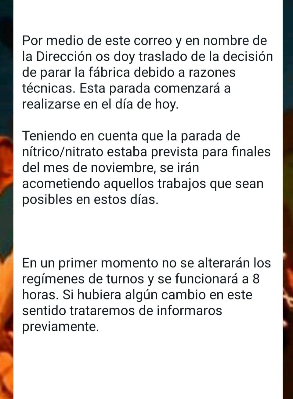 Comunicación de Fertiberia