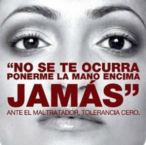 Cartel de una campaña contra la violencia de género