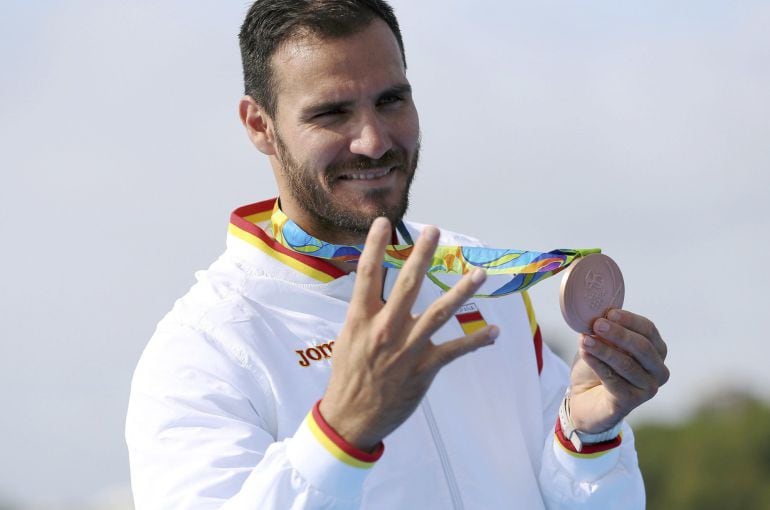 Saúl Craviotto, con su bronce en los 200 metros del K1, su cuarta medalla olímpica.