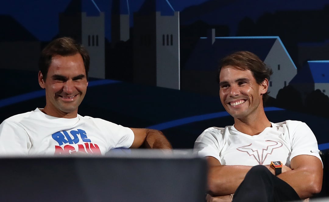 Federer y Nadal durante la Laver Cup