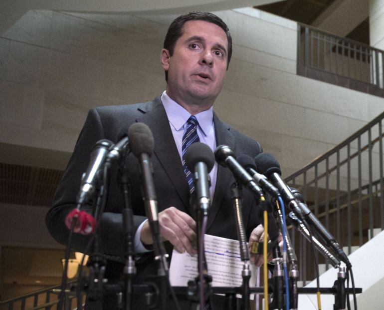 David Nunes, el presidente del Comité de Inteligencia de la Cámara de Representantes de Estados Unidos, durante una rueda de prensa
