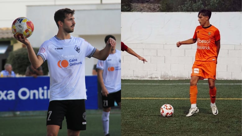 Chimo Reig (Ontinyent 1931) a la izquierda y Marcos Tomé (Atzeneta U.E.) a la derecha, convocados por Andrés Palop para la Selecció Valenciana