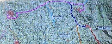 Plano general de la red de tuberías desde La Loma a Sierra Mágina y Jódar