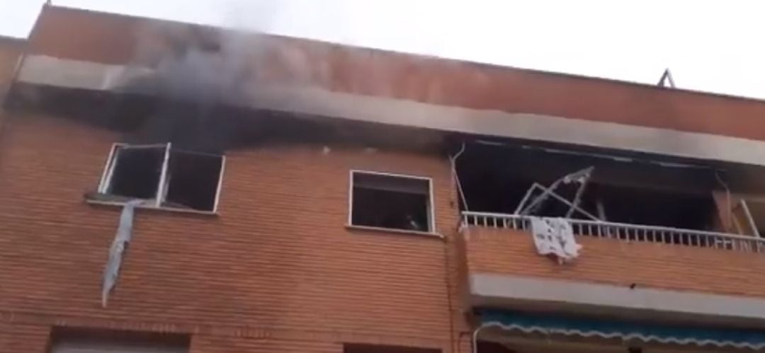 Vivienda afectada tras la explosión