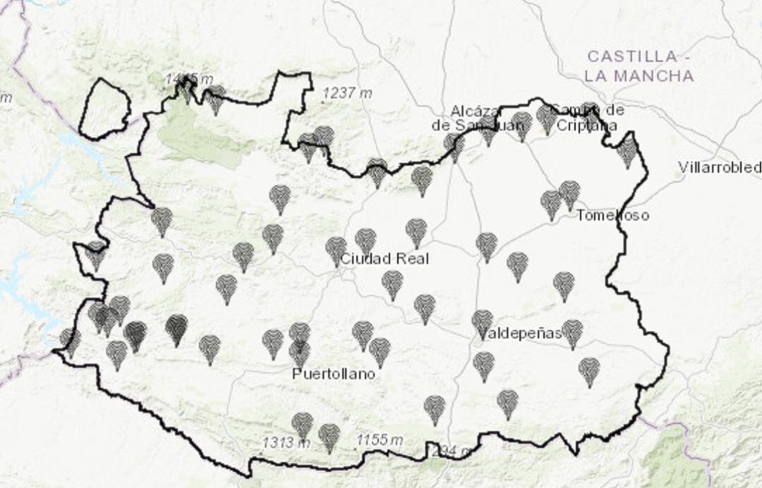 Mapa de la fosas elaborado por el equipo de investigación de la UNED