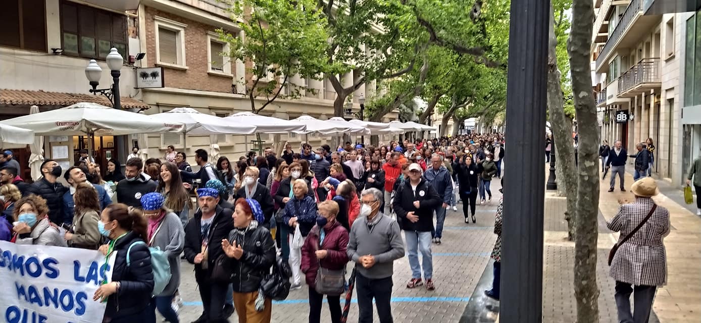 Manifestación de profesionales sanitarios en la Marina Alta.