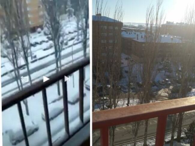 Captura del vídeo en el que se visualiza la Avenida Castilla y foto desde el mismo edificio