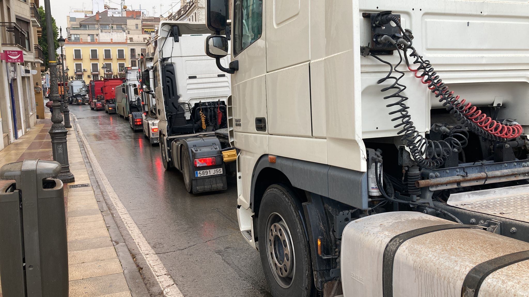 Protesta de camioneros en Murcia