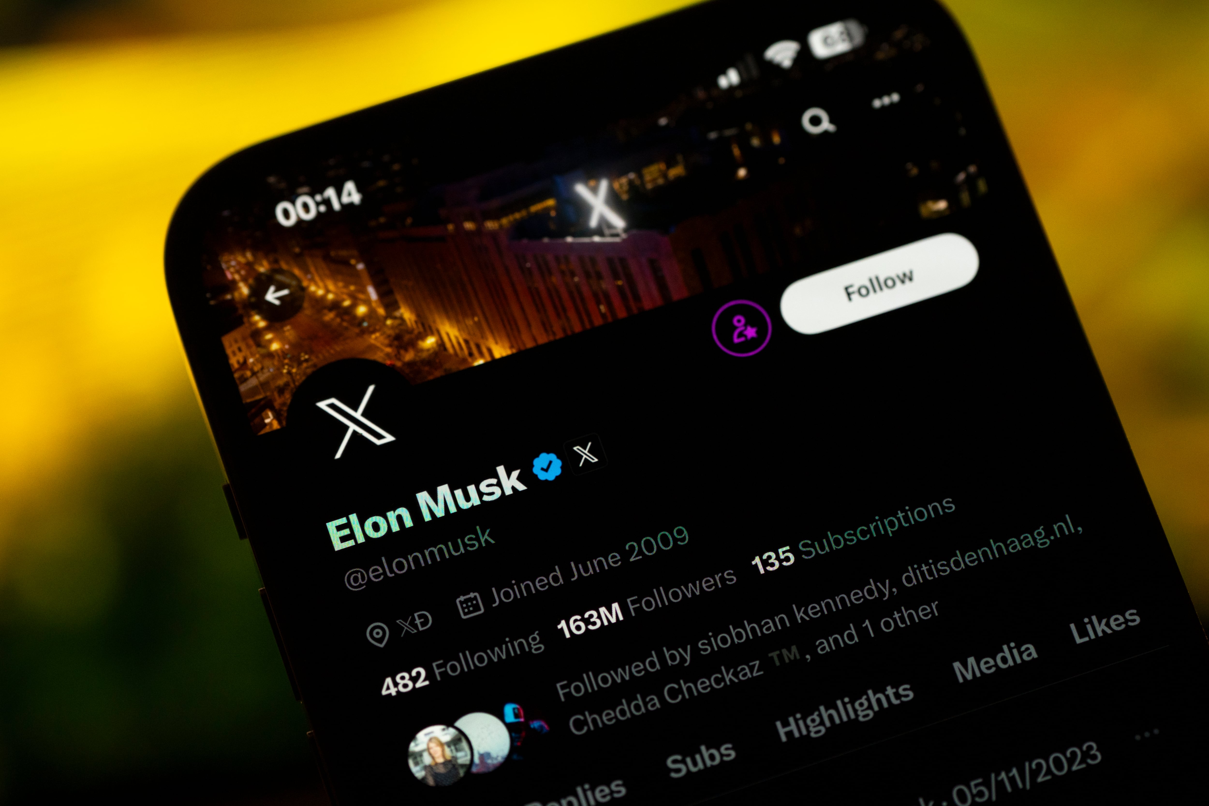 Perfil de la cuenta de Elon Musk en X