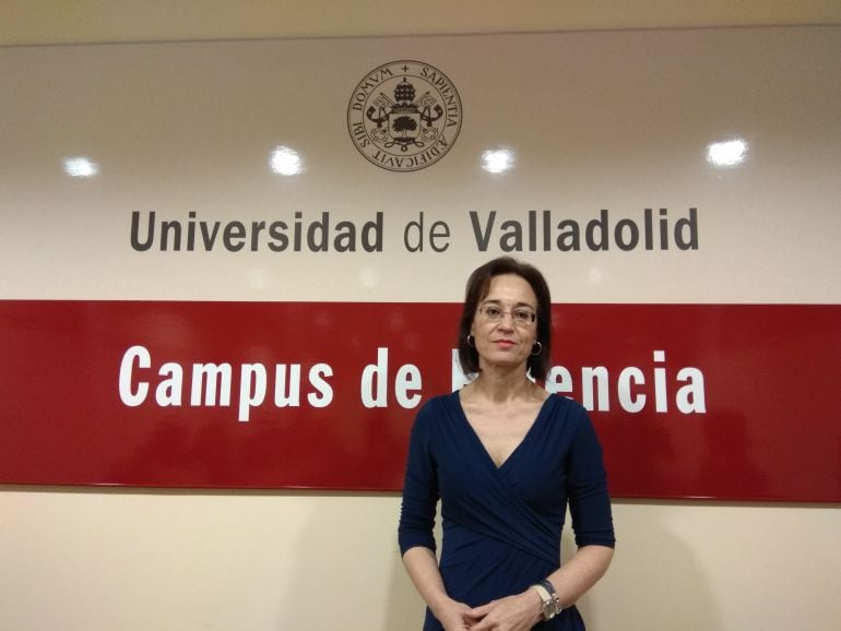 Amalia Rodríguez durante su toma de posesión como nueva Vicerrectora del Campus Universitario de la Yutera