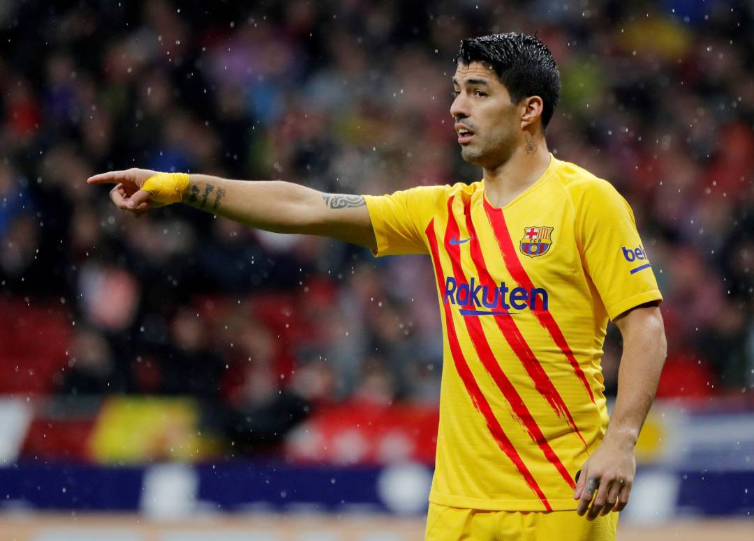 Luis Suárez durante el partido ante el Atlético de Madrid