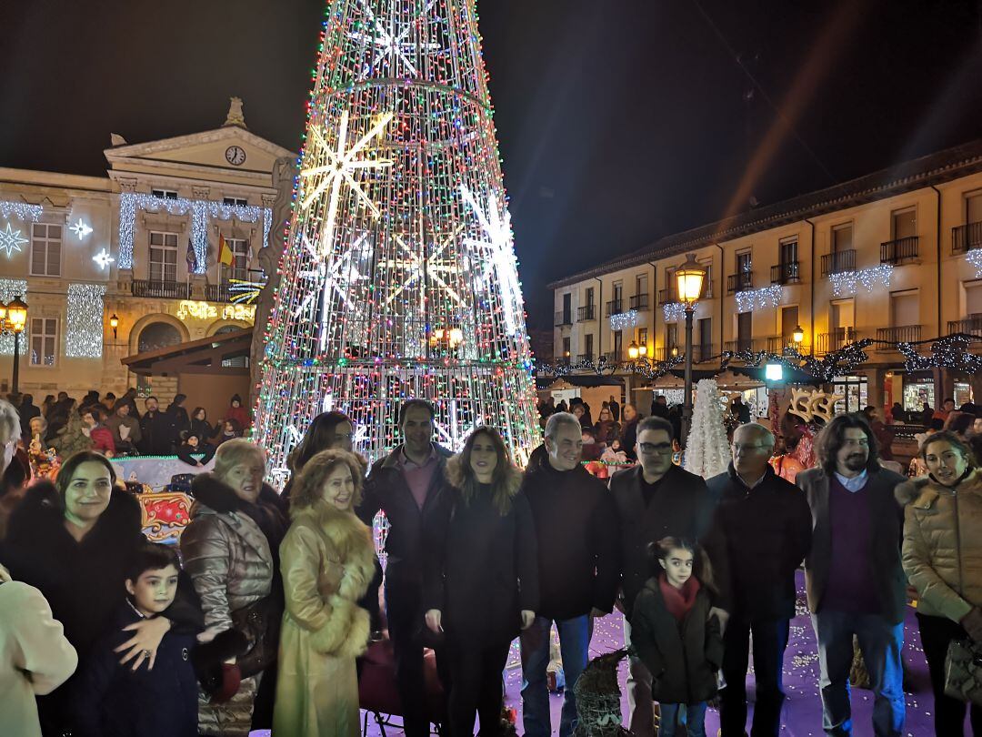 Inauguración de la iluminación navideña en Palencia