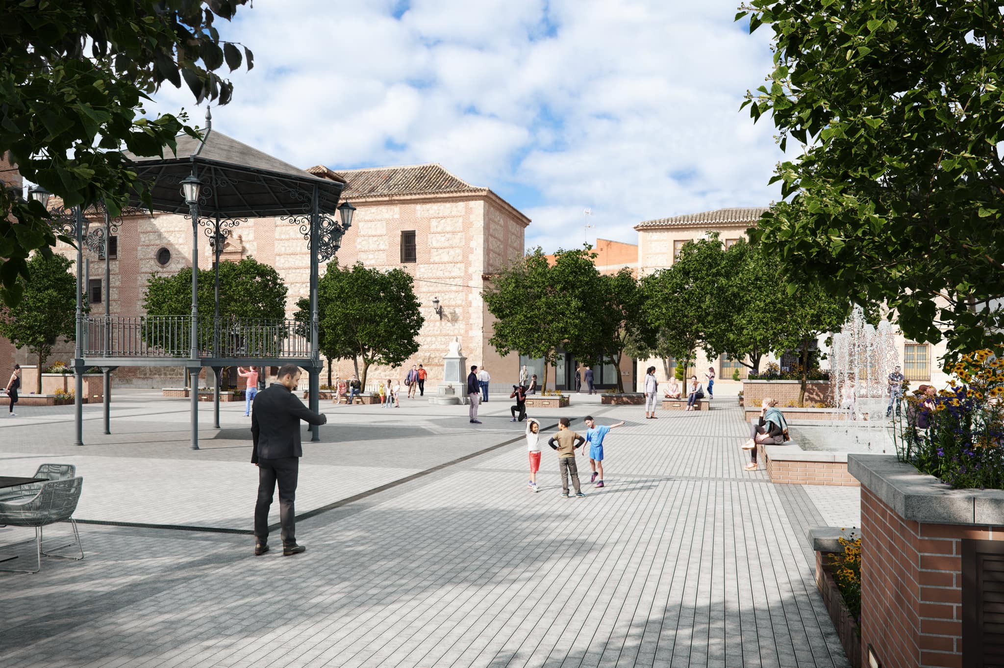 Imagen de cómo quedará la Glorieta de Fuensalida (Toledo), tras la remodelación integral que sufrirá este espacio público