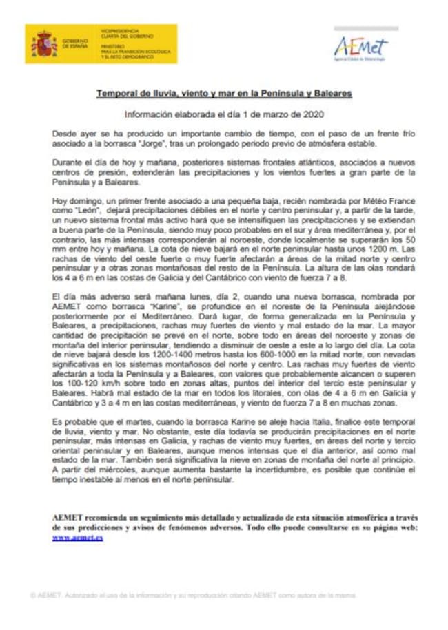Temporal de lluvia, viento y mar en la Península y Baleares
